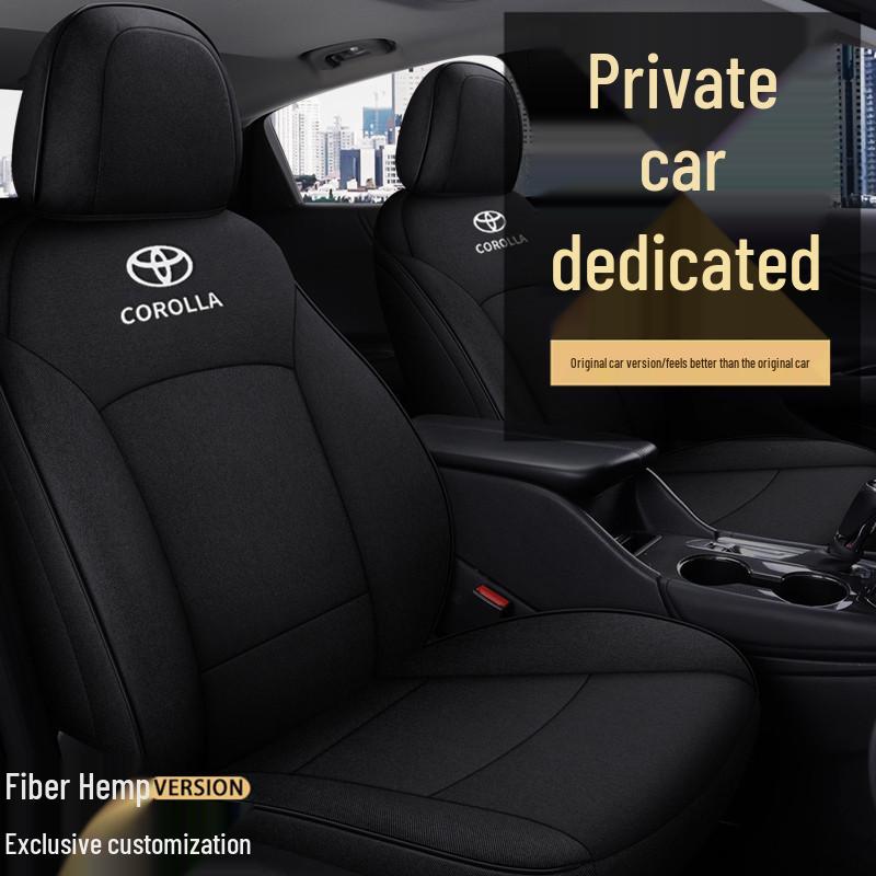 Всесезонные льняные чехлы на сиденья Toyota Corolla, дизайн с полным охватом для 5 сидений