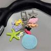 Zinc Zinc Alloy Ocean Style Keychain Candy Color Shell Tassel Pendant Beaded Starfish Turtle Keyring  Gifts