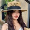 Картонная соломенная шляпа с полой тульей, летняя, для путешествий, дорожная, ретро, шляпа-федора с плоской тульей, соломенная шляпа, шляпа от солнца, пляжная шляпа, шляпа от солнца, женская