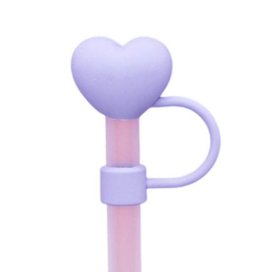 1/8 шт. 9-10 мм Соломинка Крышка в форме сердца любви Пищевой силикон Многоразовая Пыленепроницаемая Милая 30/40 унций