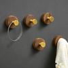 Креативный крючок для одежды, не требующий перфорации, из дерева грецкого ореха с золотистой вешалкой из космического алюминия, настенный крючок для двери/стены, выдерживающий нагрузку, без следов