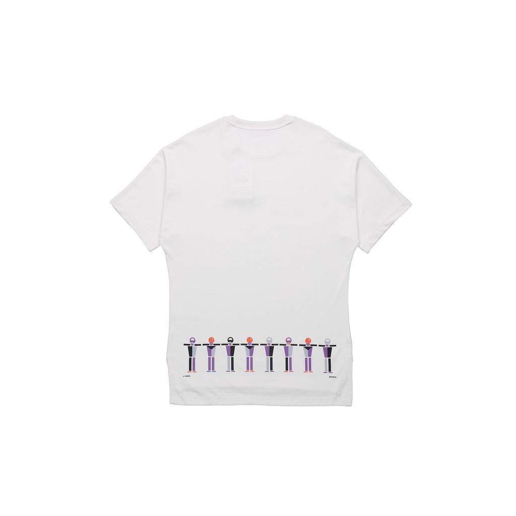 Li Ning Sports Fashion Series SS21 Paris Fashion Week Loose Cultural Short Sleeve T Shirt Men T Shirts Off-White AHSR071-1