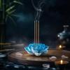Ceramic Incense Burner Flower Design Lotus Aromatherapy Stand Incense Burning Tray  Office Use