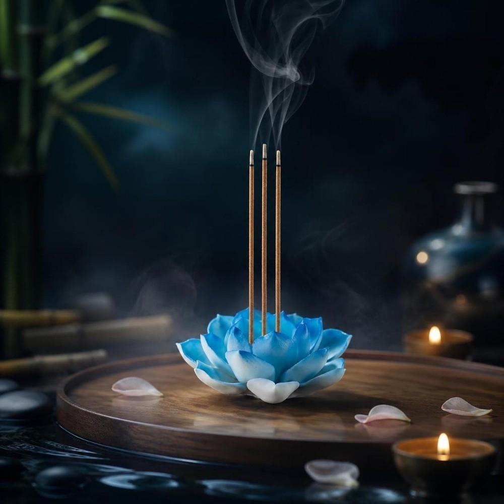 Ceramic Incense Burner Flower Design Lotus Aromatherapy Stand Incense Burning Tray Office Use