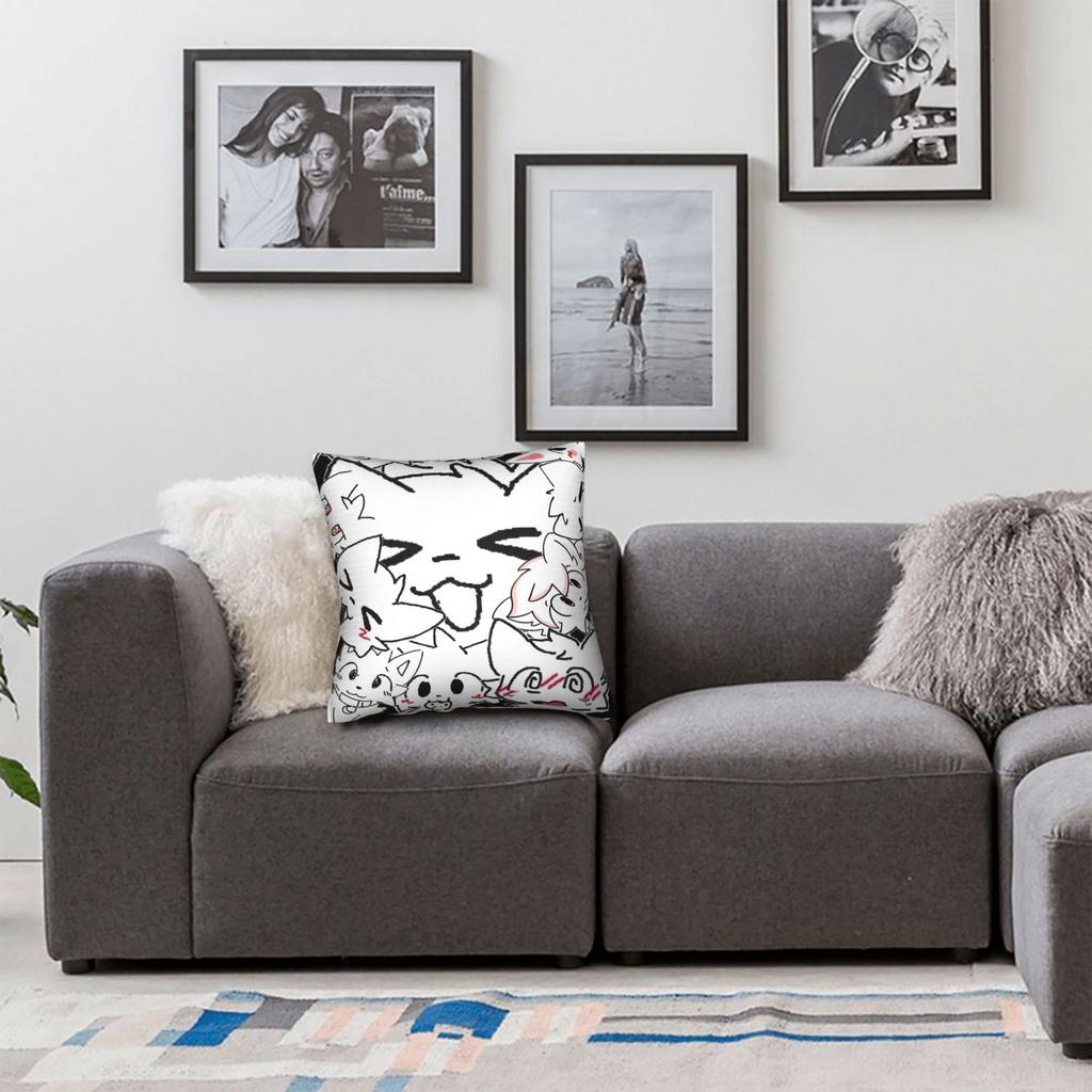 Квадратная наволочка Boykisser Чехол для подушки-кошки Наволочка с молнией на заказ Декоративная наволочка для автомобиля 18"