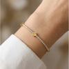 Delicate Tennis Chain Flower Bracelet for Women, Stainless Steel Four-Leaf Clover Zircon Bracelets,Trendy Charm Jewelry Gift