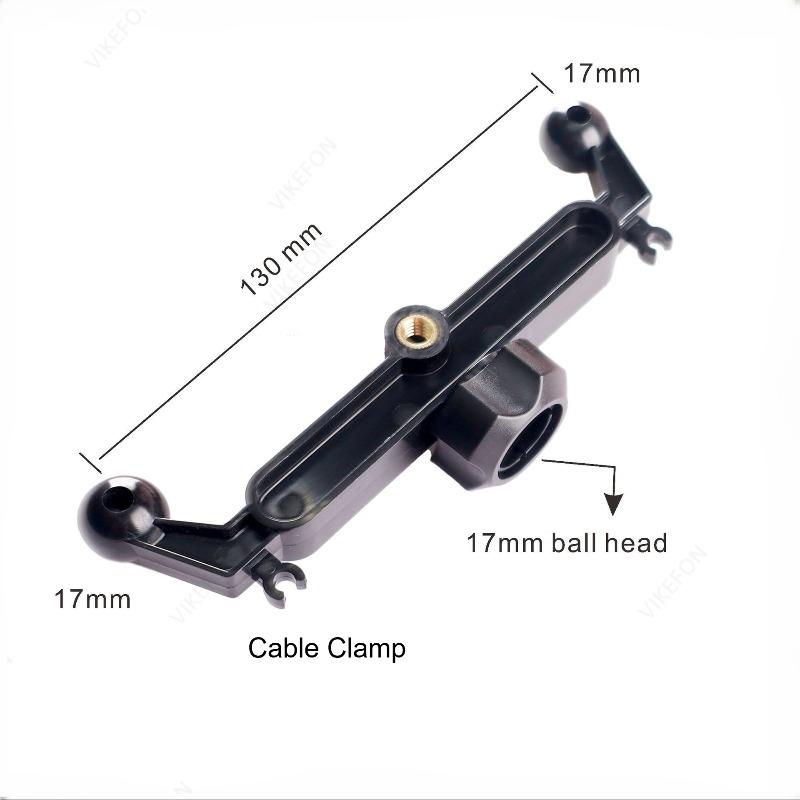Universel Car Dual 17MM Ball Phone Holder Base Cellphone Bracket Accessories With Cable Clamp For 17mm Ball Stand GPS Support