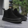 Genuine Leather Male Chelsea Boots New Leisure Walk Men's Ankle Boots Soft Elastic Strap Slip On Footwear Business Casual Shoes
