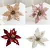 Fabric Plastic Fake Flower 26cm Christmas Decor New Xmas Tree Decorations  New Year