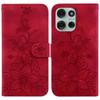 For Motorola Moto G75 5G Case Lily Flower Imprint Leather Phone Cover with Stand
