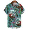 2024 Hawaiian Shirt Summer Short Sleeve 3d Print Pattern Casual Vacation Lapel Button Men's Clothing 2024 Street