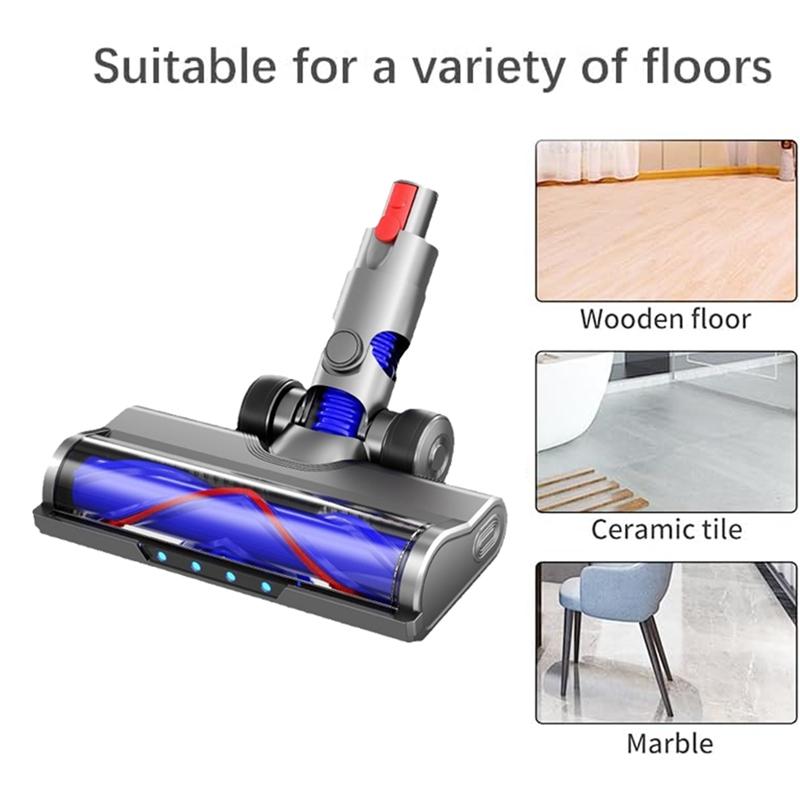 Быстросъемная щетка для чистки моторной головки для беспроводного пылесоса Dyson V10 Slim V12 Slim со светодиодной подсветкой для пыли