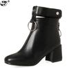 Fashion New 2024 Autumn Ankle Boots Female Fashion Zip Motorcycle Boots Women Leather Rubber Boots Ladies High Heels Shoes Woman 455
