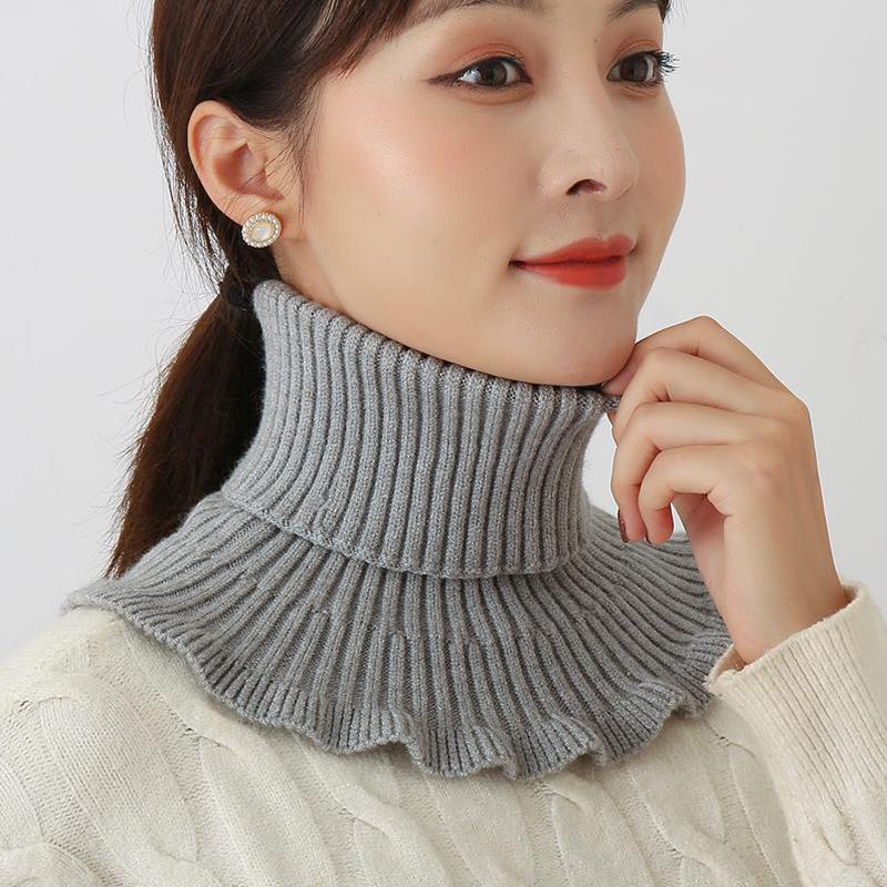Women Warm Windproof Winter Knitted Fake Collar Turtleneck Knitted False Fake Collar