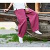 Spring and Summer Cotton Linen Women's  Trousers Plus Size Zen Retro Casual Lantern Pants