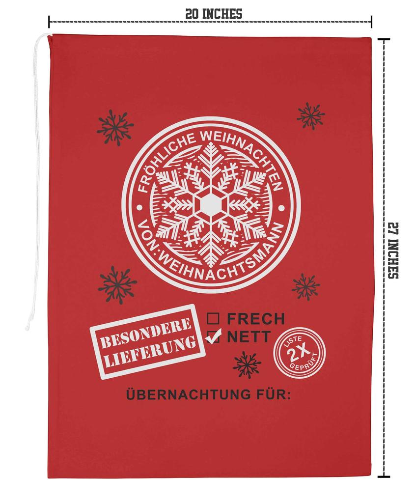 Printtoo 2 шт. Большие мешки Санты с завязками на шнурке, холщовые рождественские подарочные пакеты для детей, Рождество 27x20 дюймов