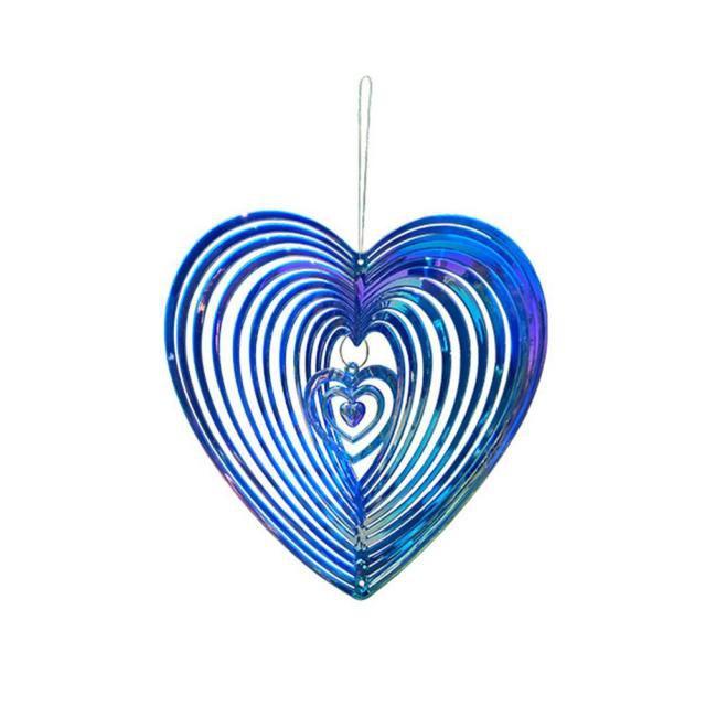 1/2pcs Beating Heart Wind Spinner ABS Wind Catcher Love Wind Chime Rotating Bird Repellent Wind Chime Hang Decoration 6 Colors