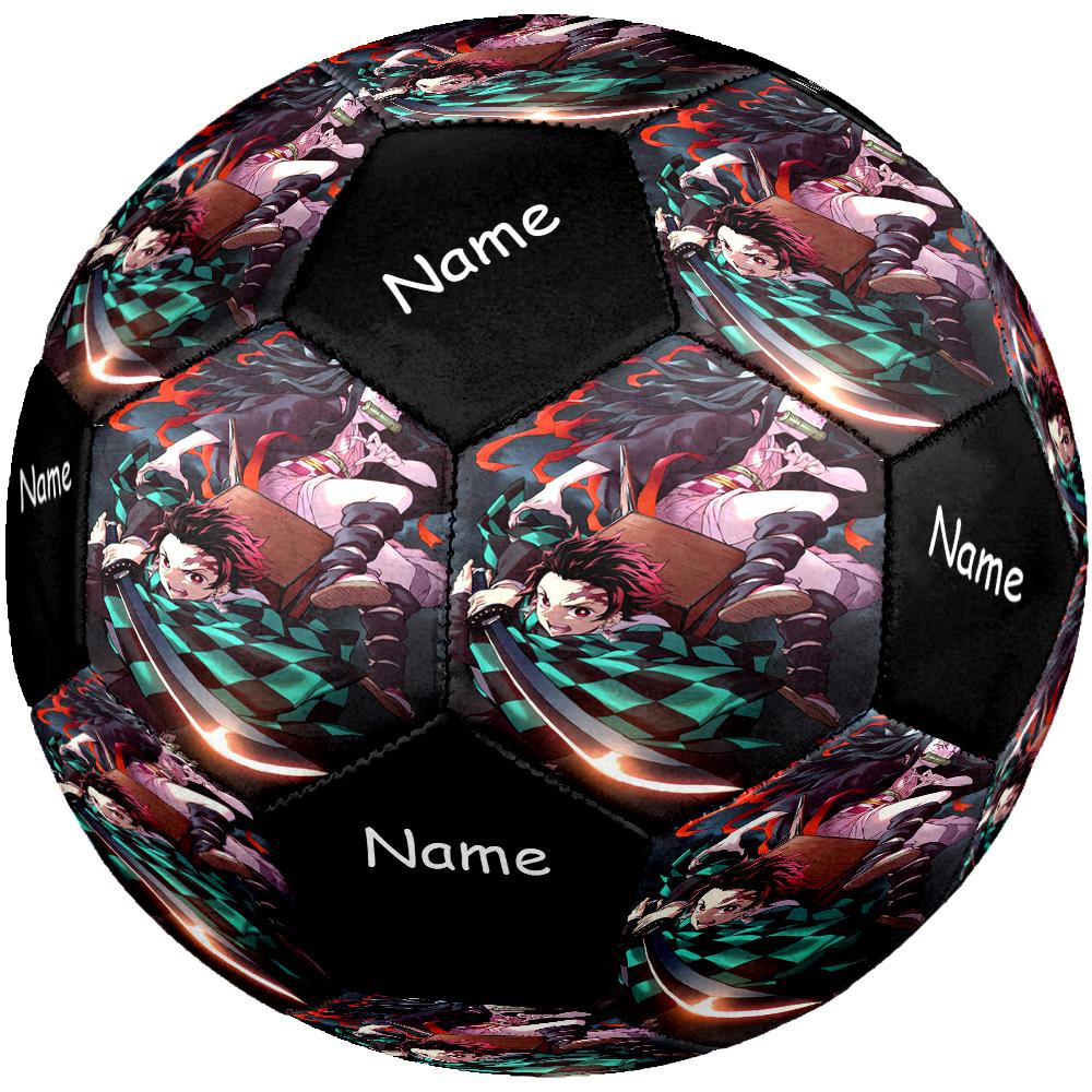 Custom Name Demon Slayer Theme Size 5 Soccer Ball, Suitable for Both Indoor and Outdoor Matches, a Gift Suitable for Everyone.