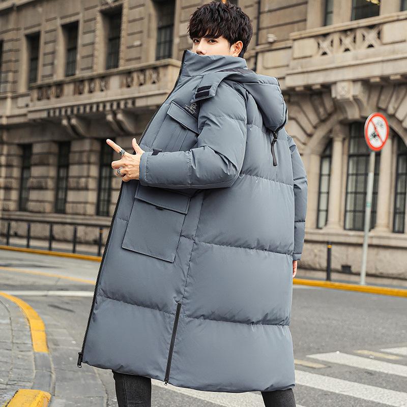Зимняя новая куртка-пуховик мужская средняя и длинная куртка с капюшоном Tooling