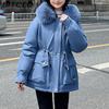 BITCED Winter Thickened Puffer Coat for Women with Waist-cinching, Slimming Fit, Hood and Large Fur Collar for Warmth
