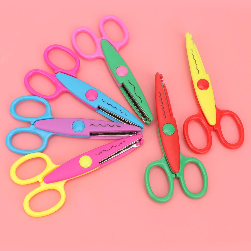 6 Pcs Colorful Plastic Kids Album Hand Paper Decor Cutting Scissors Tool