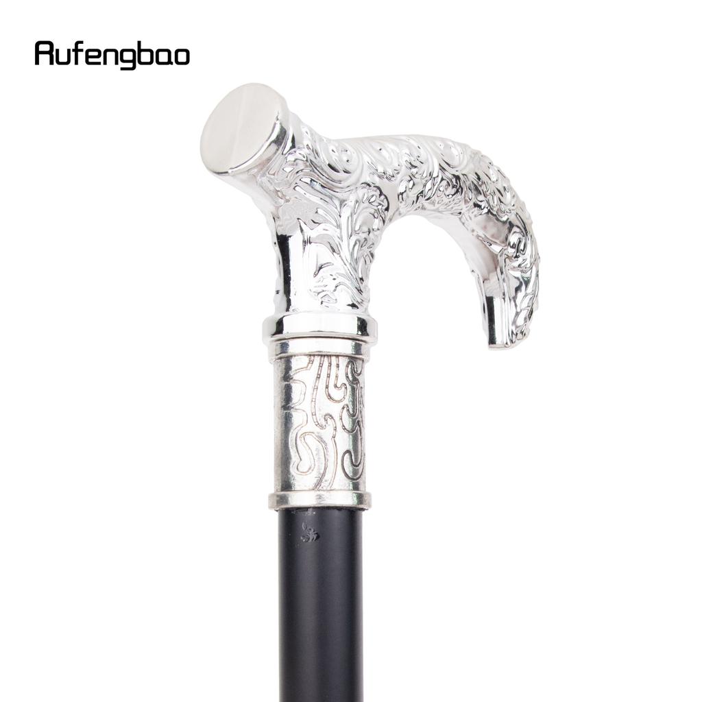 White Flower Pattern Walking Cane Fashion Decorative Walking Stick Gentleman Elegant Cosplay Cane Knob Crosier 93cm