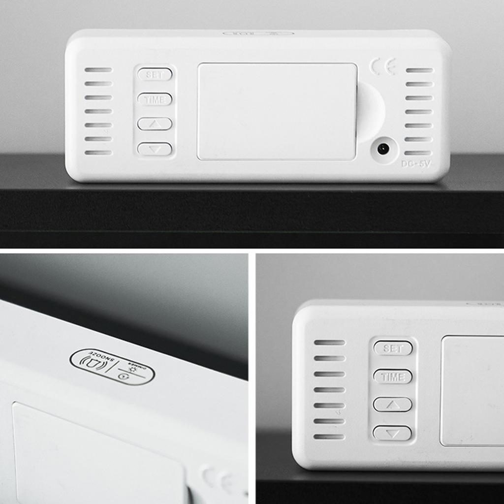 Digital Alarm Clock with Date Temperature LED Display and Timer Adjustment Brightness Battery Operated for Bedroom Table