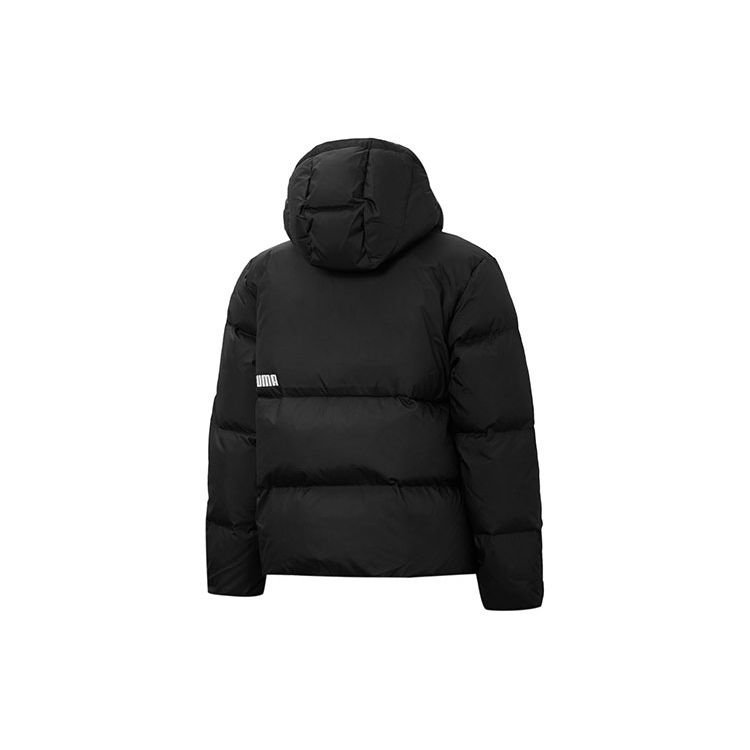 Puma Essentials Down Jacket Logo Solid Color Теплая куртка с капюшоном Женская куртка черного цвета 848173-01