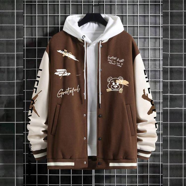Men's Baseball Uniform Jacket Spring and Autumn Trendy Brand American High Street Handsome Young Men's Loose Casual Jacket