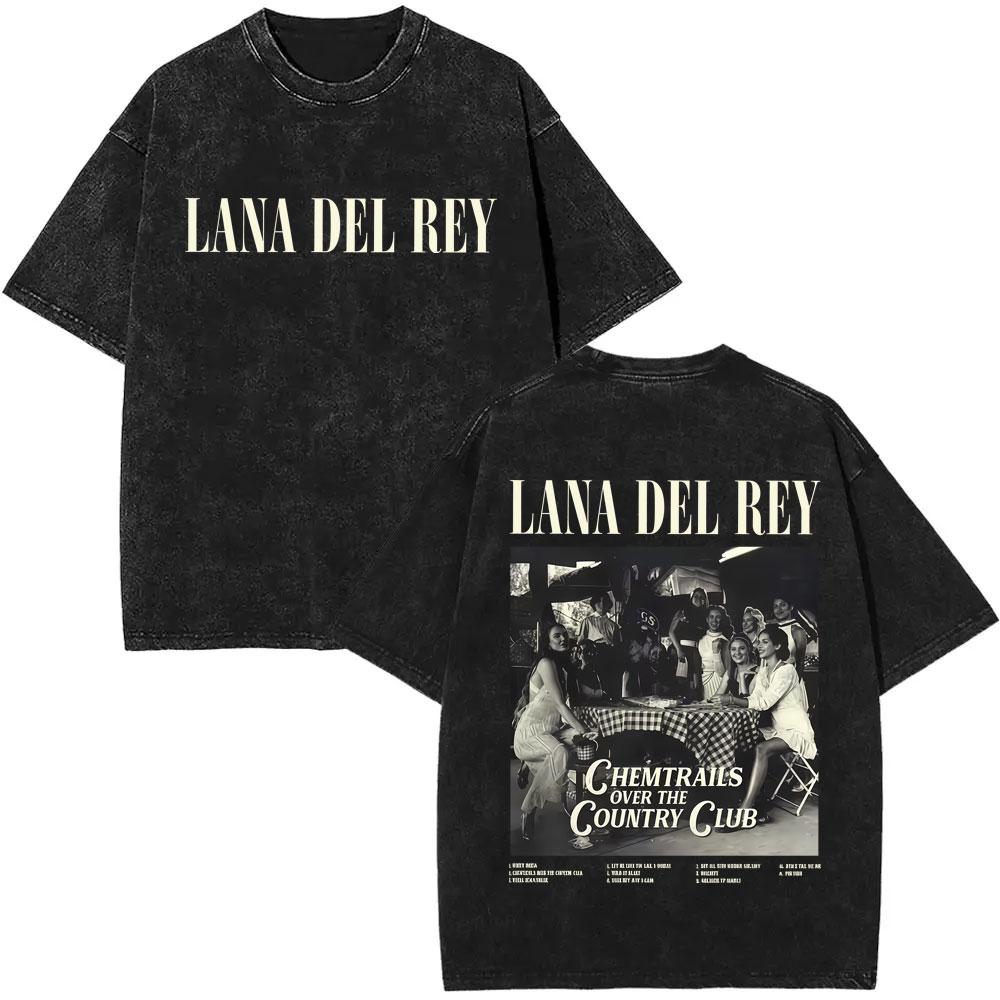 Washed Vintage WashedLana Del Rey Tour Tshirt Men Women Hip Hop Fashion Pop Music Tshirts Unisex Casual Cotton T Shirts
