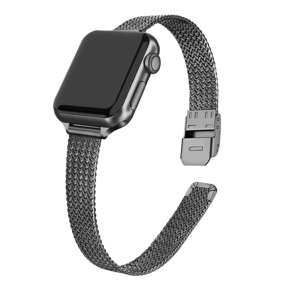 Ремешок Matel для Apple Watch Band 7, 41 мм, 45 мм, 49 мм, тонкий ремешок с миланской петлей для женщин, ремешок для iwatch 8, 7, 6, 5 se 4, 3, 2, браслет 38 мм, 40 мм