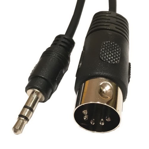 AKNPMHT 5-Pin MIDI DIN Cable for MIDI Keyboards, DIN Male to 3.5mm 3-Pole Male (Synthesizer/Organ/Digital Piano/MIDI Guitar) System Instrument Perform