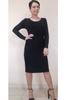 Женское платье большого размера, черное платье-карандаш из вискозы с драпировкой по бокам и длиной ниже колена