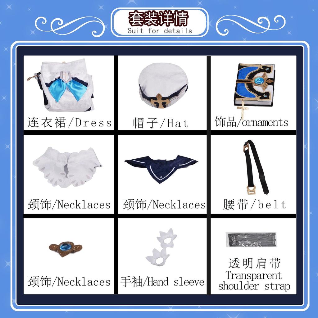 Genshin Impact Barbara Cos Dress Women's Dress Girls' Cute Hand Game Initial Five-star Cosplay Dress