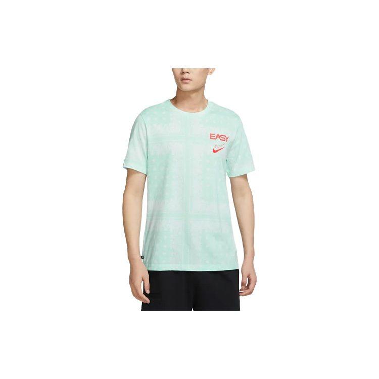 Nike T Shirts Men's Green Crew Neck Moderate Straight Fit DR7659-100