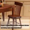 3PCS 1:12 Scale Miniature Kitchen Furniture Set Realistic Wooden Dollhouses Accessories For Dining Room Decors