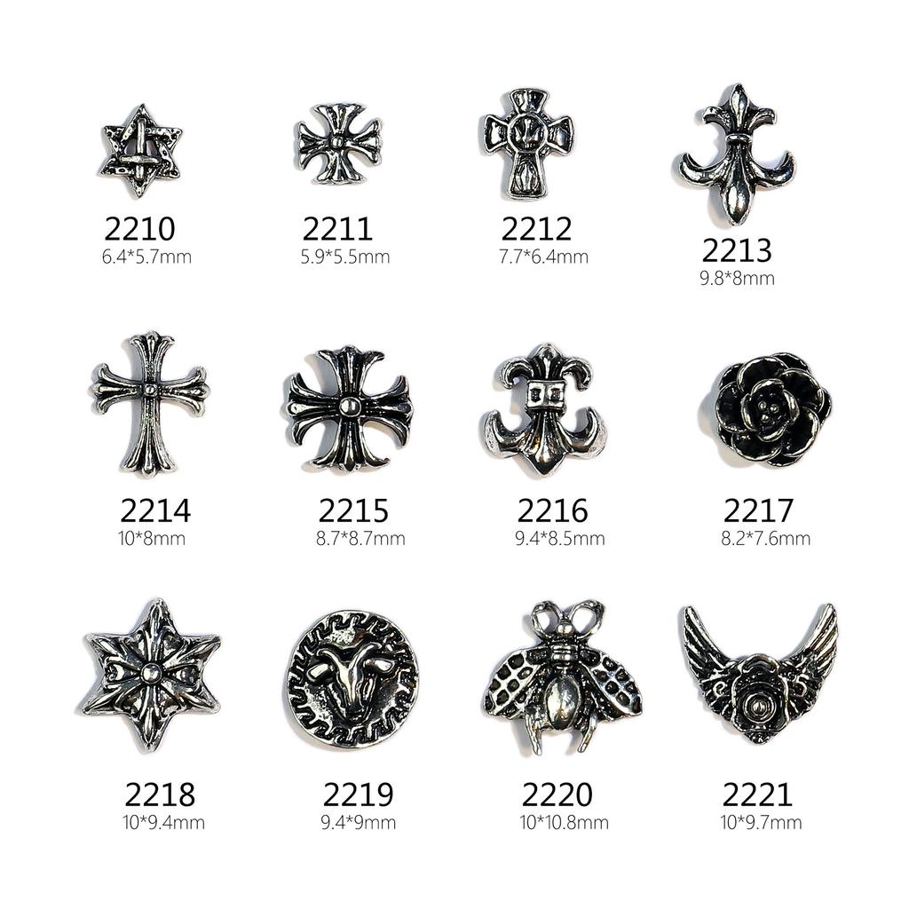 12шт. Орнамент для ногтей. Крестик. Металлический орнамент «сделай сам».