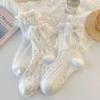 Носки средней длины с бантом и оборками Короткие носки Kawaii Lolita Хлопковые носки Японские чулки Женские чулки