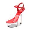34-43 Sexy Super High Heel Shoes 15CM Slim Heel Platform Sandals Transparent Crystal Shoes Wedding Shoes Banquet