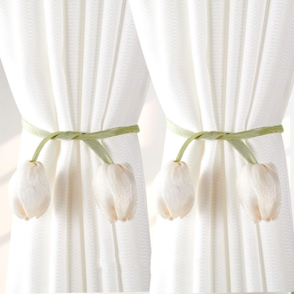 1Pair Elegant Tulip Curtain Straps Adjustable Curtain Buckle Elegant Curtains Tie Rope Living Room