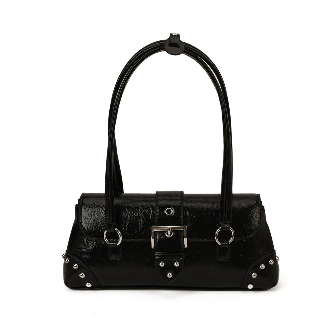 Вместительная ретро-сумка женская осенне-зимняя нишевая одноплечевая сумка-подмышка с заклепками, дорожная сумка-подушка