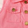 Girls' Pink Vest & Pleated Skirt 2Pcs Casual Outfit