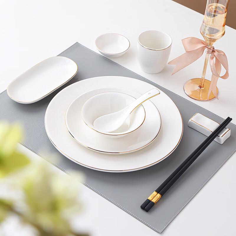 Jingzhou Gold Rim Ceramic Dinnerware Set