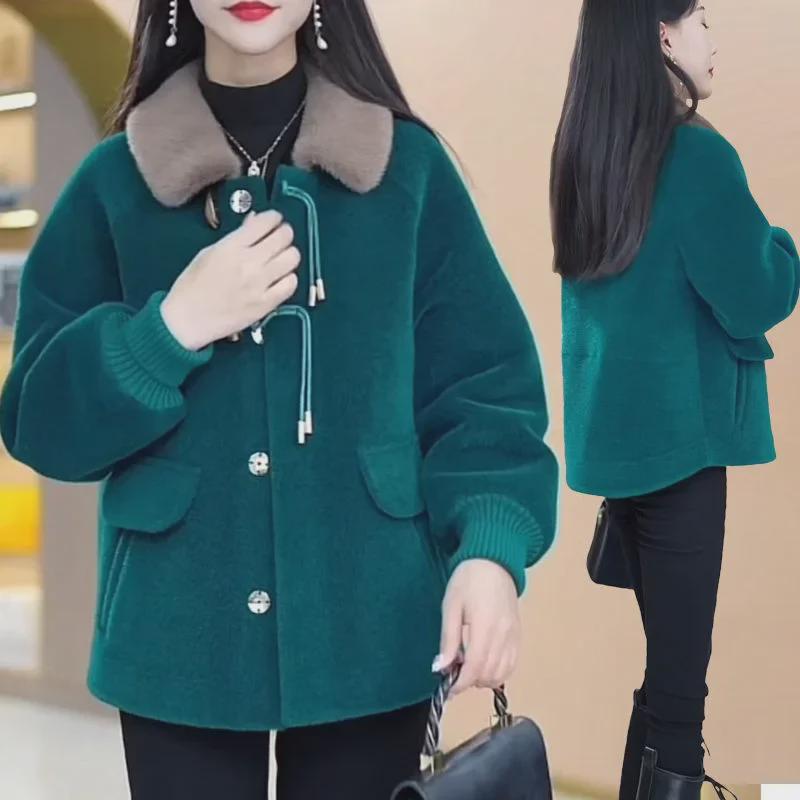 High-End Winter Imitation Mink Fur Coat for Middle-Aged and Elderly Women