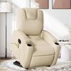 VidaXL Reclining Massage Armchair Cream Fabric 3204389