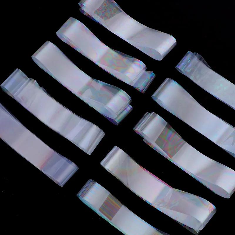 10 шт./кор. голографическая переводная фольга для ногтей, золотая пленка для слайдера, клейкая бумага, звездная наклейка для ногтей, набор для самостоятельного украшения