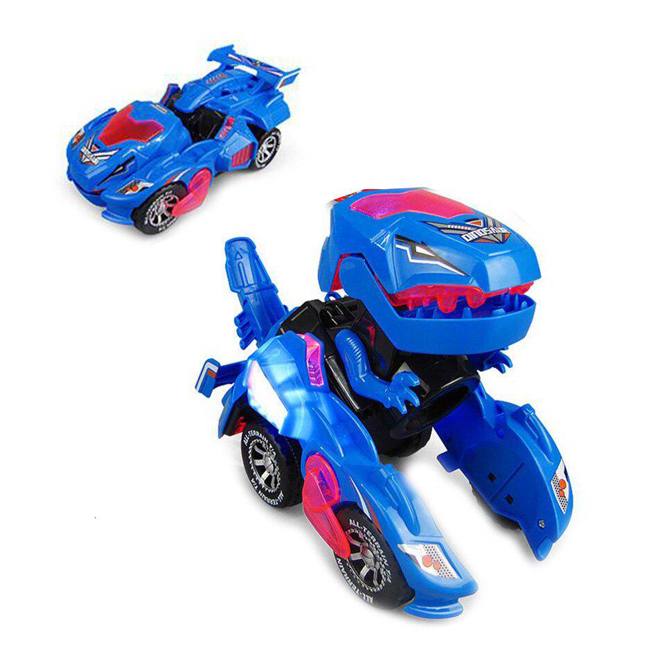 Трансформирующий динозавр светодиодный автомобиль T-Rex Toys со световой звуковой электрической игрушкой
