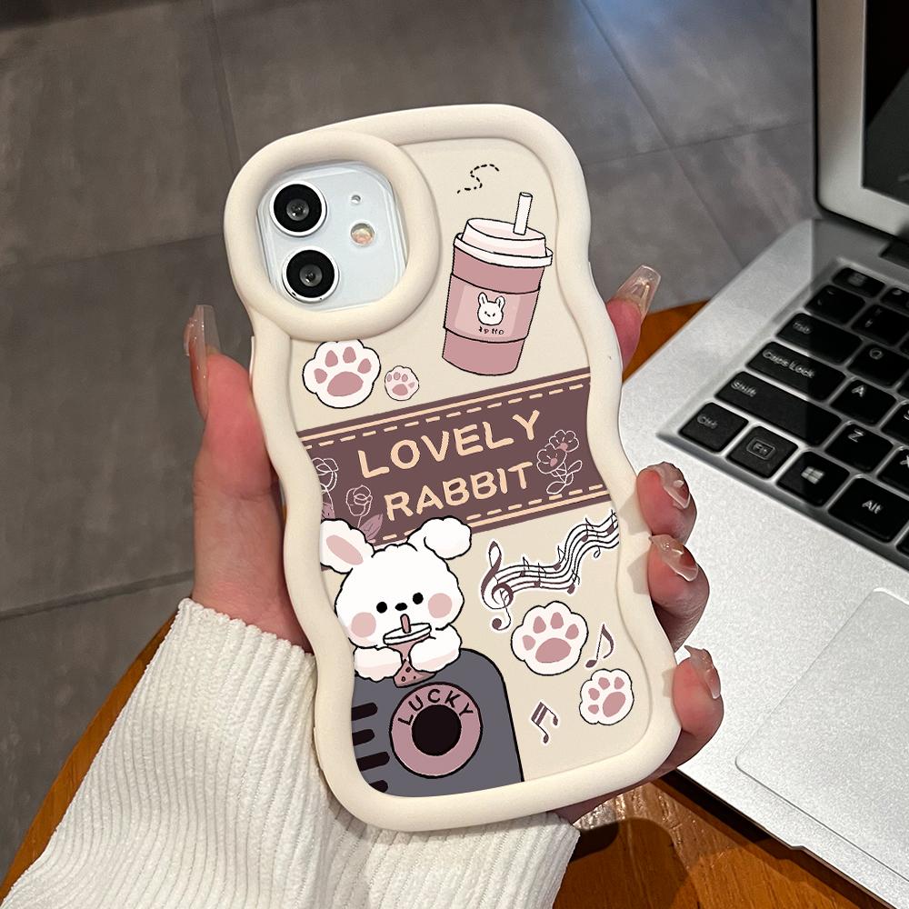 Big Wave Edge Soft Silicone Material Macaron Phone Case Shockproof Protective Rubber Casing for iPhone Samsung Huawei Honor Xiaomi Redmi OnePlus Moto