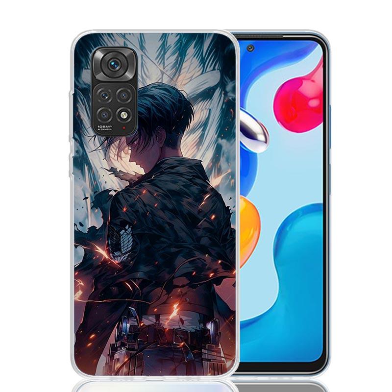 A-Атака на Титанов Леви Чехол для Телефона Для Xiaomi Redmi Note 15 14 13 12S 12 Pro Plus 11S 11E 11 11T 10S 10 Искусство Мягкий Узор Чехол