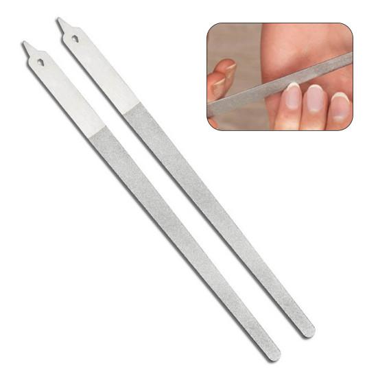 Пилочка для ногтей, двухсторонняя, устойчивая к истиранию, износостойкая, из нержавеющей стали, шлифовальный инструмент для ногтей